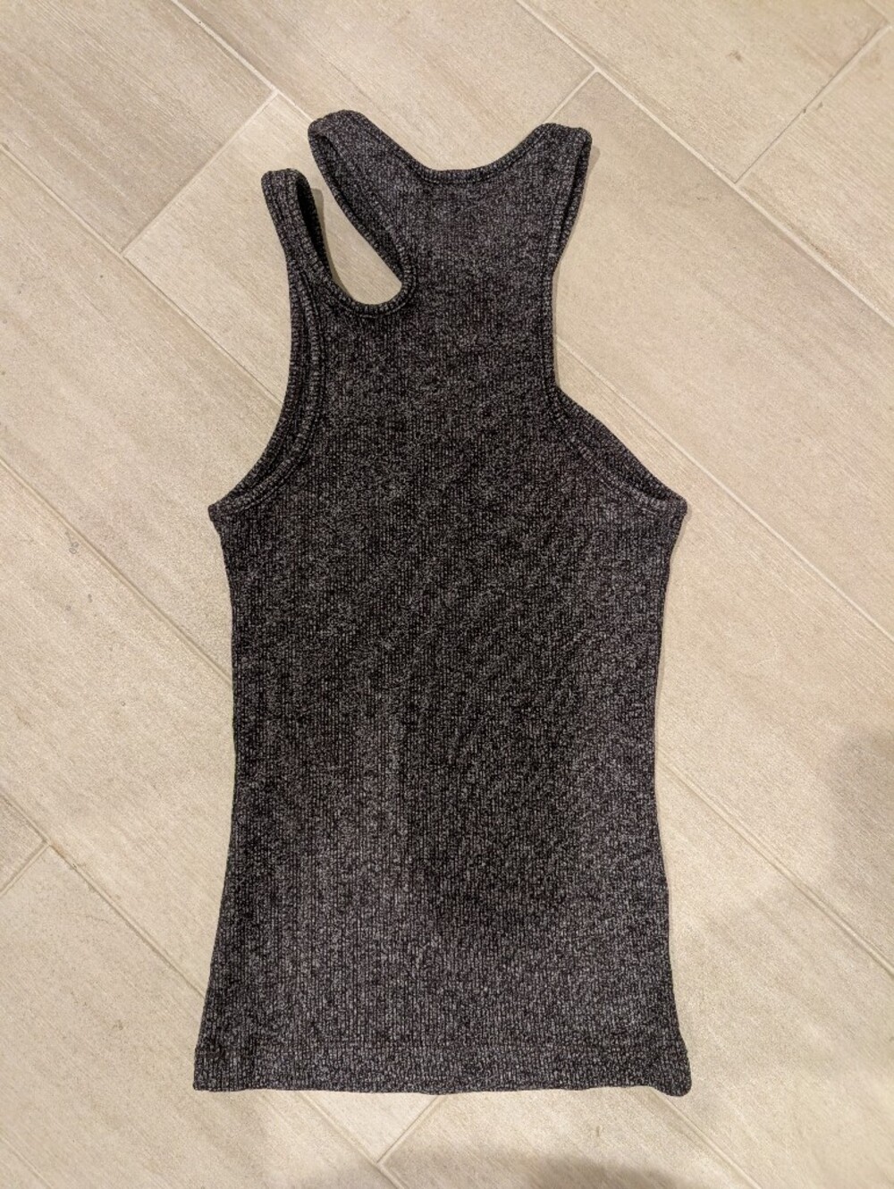 Agolde Charcoal Ribbed Racerback Tank - Picture 2 of 3